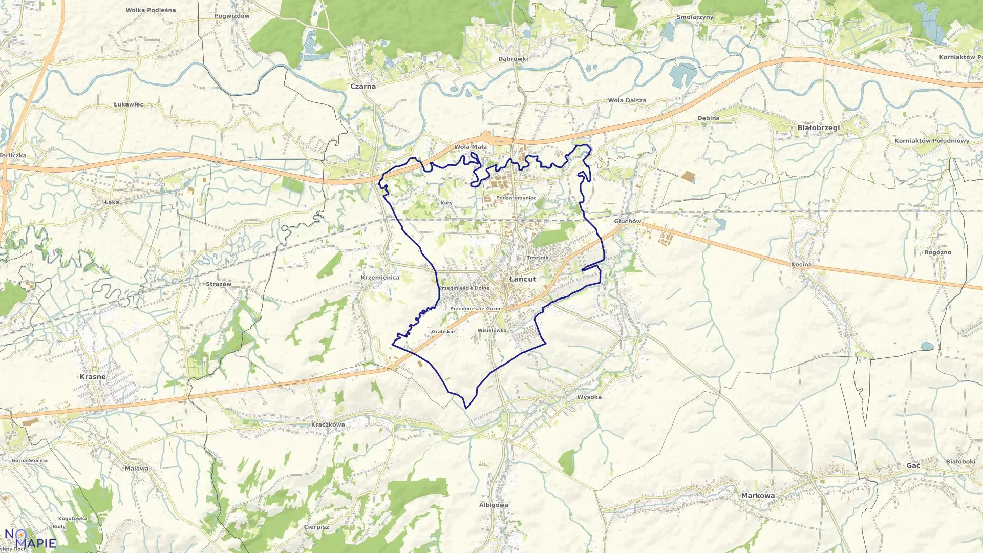 Mapa obrębu Miasto Łańcut w mieście Łańcut